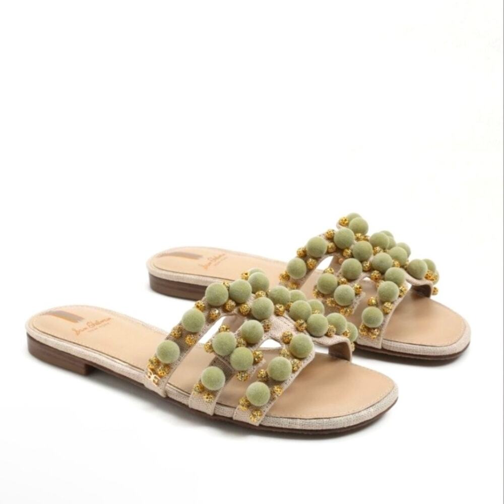 Sam Edelman Bay Embellished Slide Flat Sandal Size 7.5